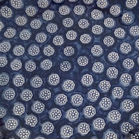 Boleslawica Polish Pottery Wiza Large Serving Bowl with Fluted Edge Blue Flowers - Picture 5 of 7